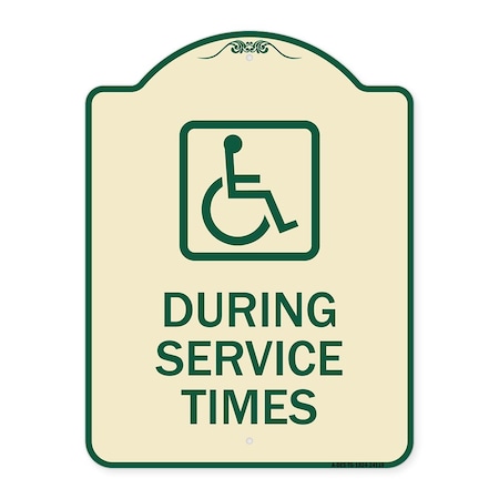 Signmission During Service Times With Graphic Heavy-Gauge Aluminum Architectural Sign, 24" x 18", TG-1824-24119 A-DES-TG-1824-24119